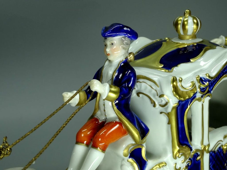 Antique Princess Carriage Porcelain Figurine Original Unterweissbach Germany 20th Art Statue Dec #Rr166