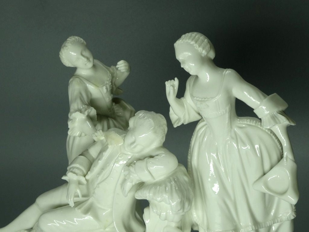 Antique Naughty Girls Porcelain Figurine Original Nymphenburg Germany 19th Art Statue Dec #Rr56