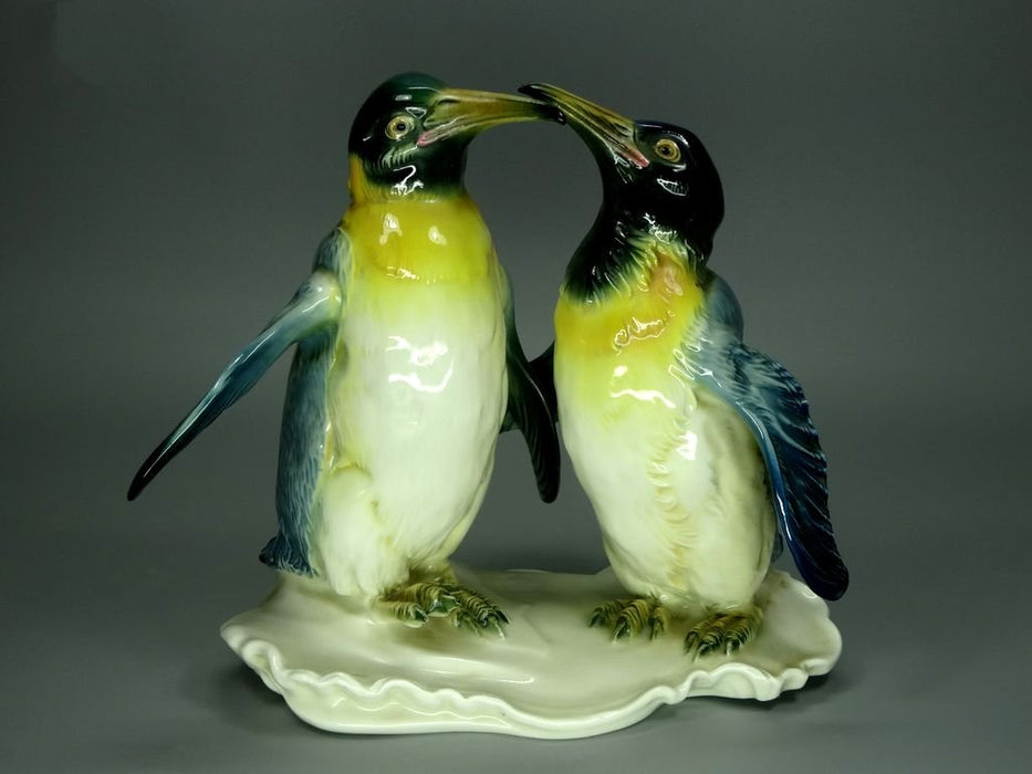 Antique Penguins Porcelain Figurine Original KARL ENS  Germany 20th Art Statue Dec #Rr237