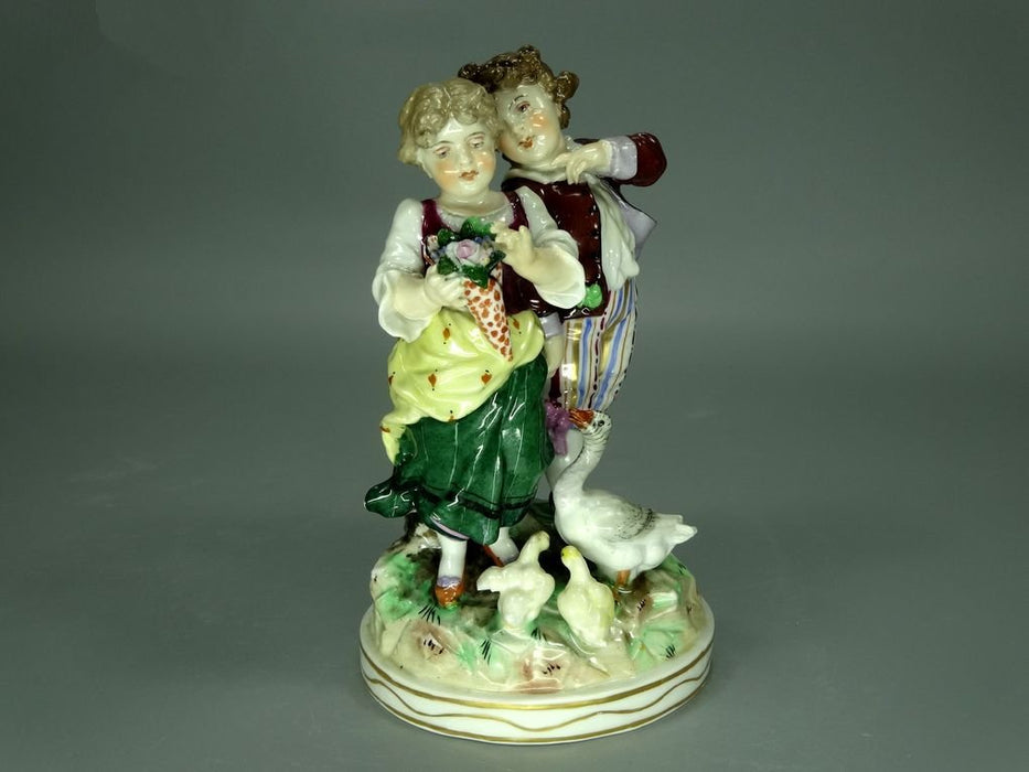 Antique Bouquet Porcelain Figurine Original Volksted Germany 19th Art Statue Dec #Rr223