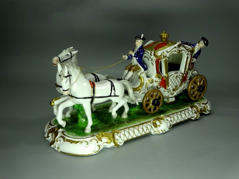 Vintage Lady Carriage Porcelain Figurine Original Unterweissbach Germany 20th Art Statue Dec #Rr228