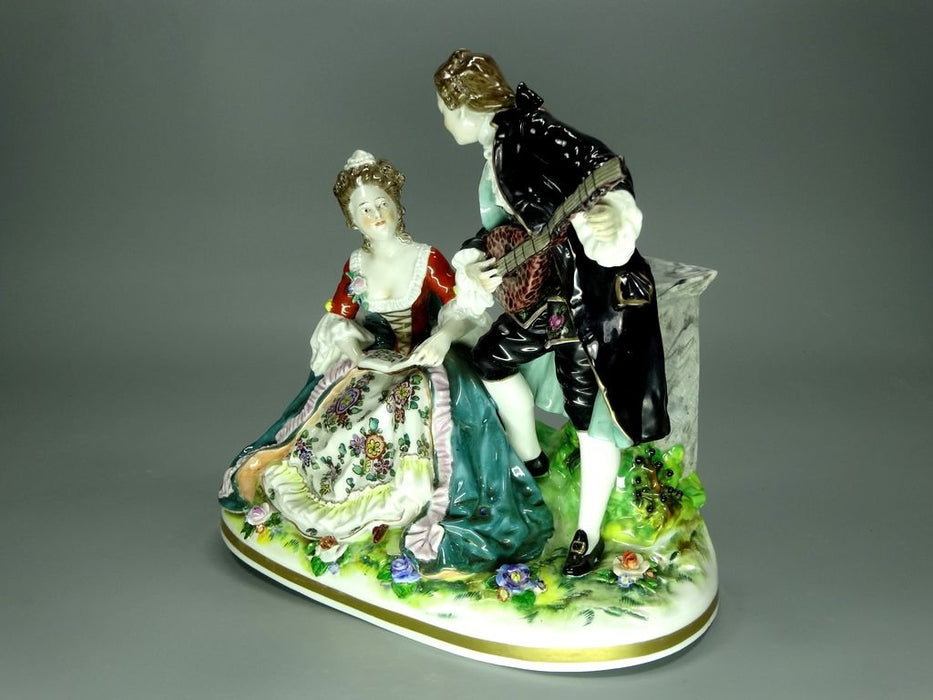 Antique Duet Music Porcelain Figurine Original Ernst Bohne & Söhne Germany 20th Art Statue Dec #Rr226