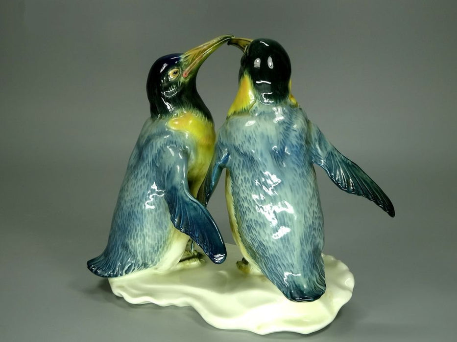 Antique Penguins Porcelain Figurine Original KARL ENS  Germany 20th Art Statue Dec #Rr237