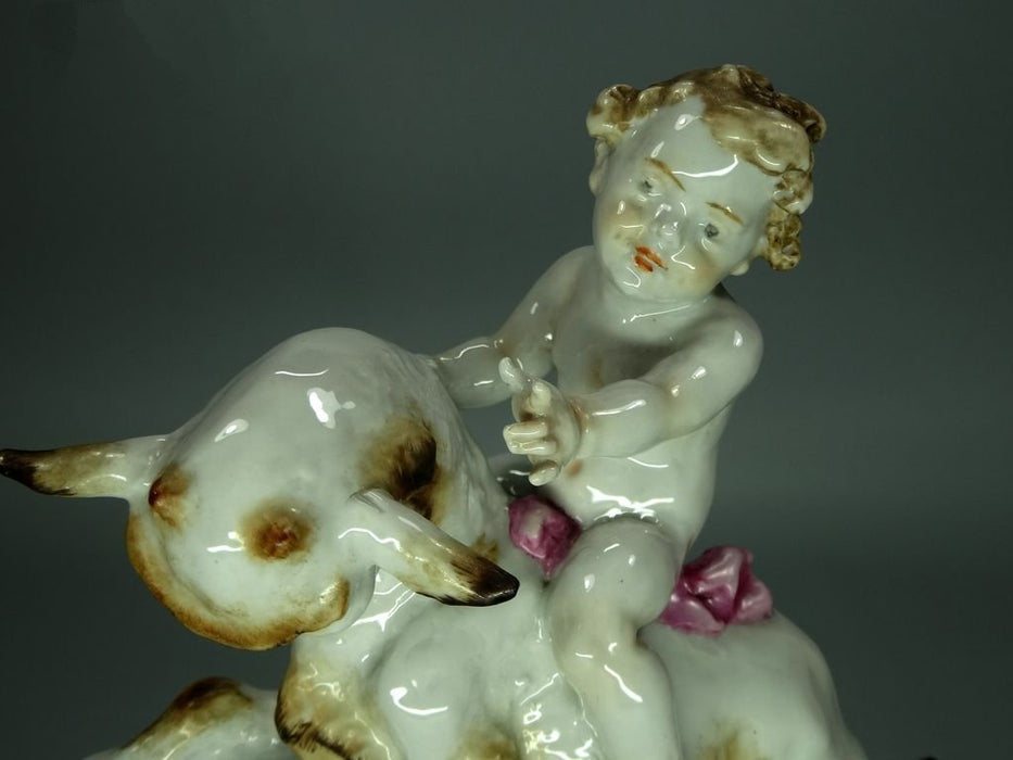 Vintage Porcelain Childhood Figurine Original Behschezer Germany 20th Art Statue Dec #Rr272