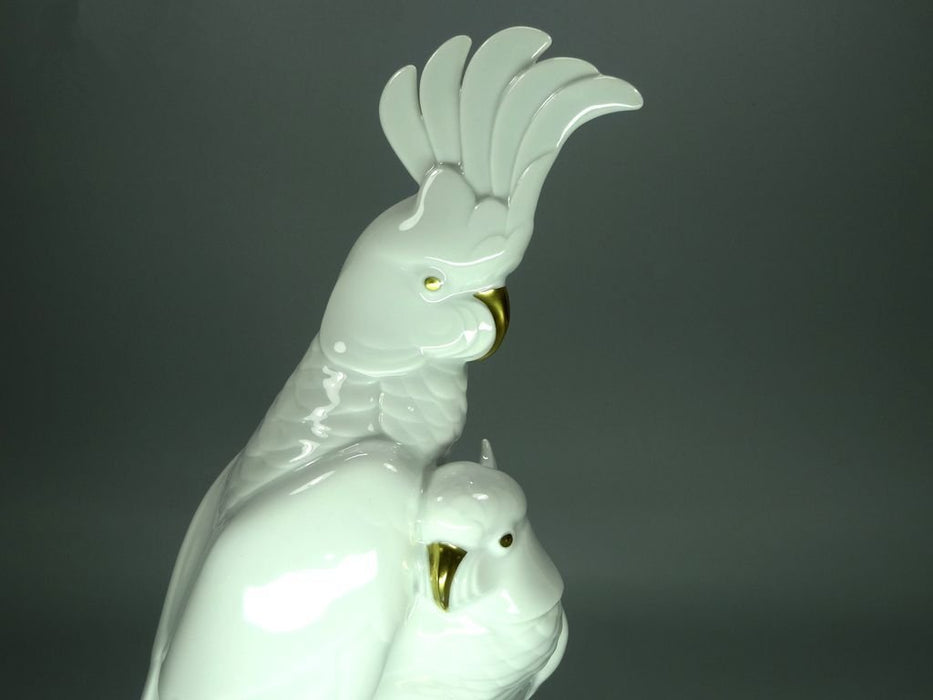Antique Porcelain White Cockatoos Figurine Original Hutschenreuther Germany 20th Art Statue Dec #Rr249