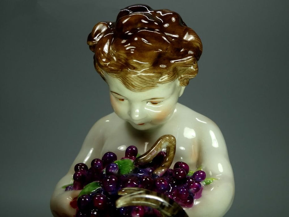 Antique Putti Angels Porcelain Figurine Original Volkstedt Germany 20th Art Statue Dec #Rr241