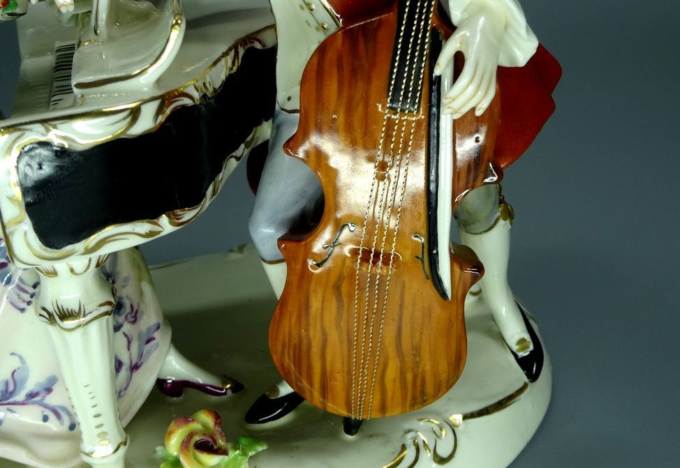 Antique Musical Duet Porcelain Figurine Original FRITZ AKKERMAN Germany 20th Art Statue Dec #Rr233