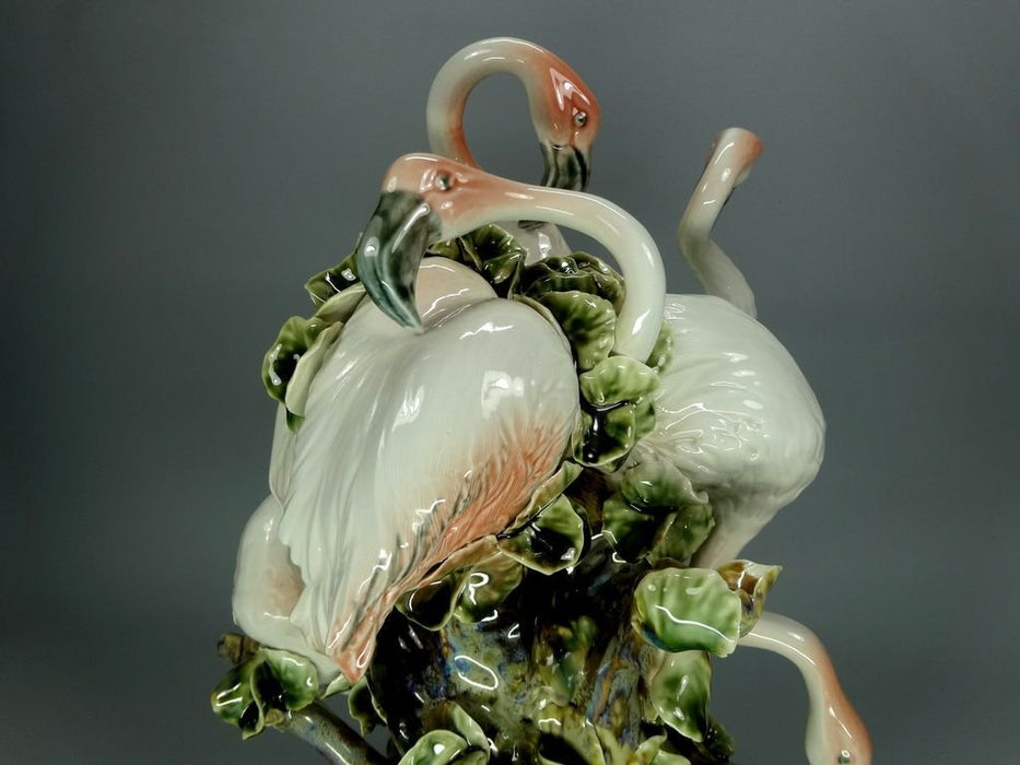 Antique Porcelain Flamingo Figurine Original Apulum Romani 20th Art Statue Dec #Rr280