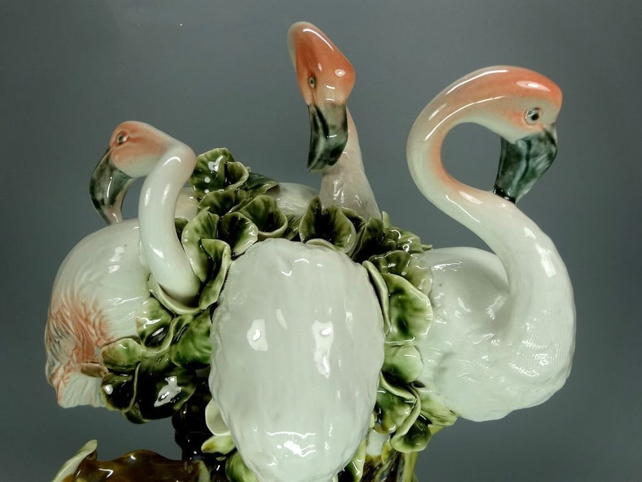 Antique Porcelain Flamingo Figurine Original Apulum Romani 20th Art Statue Dec #Rr280