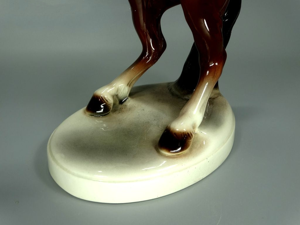 Vintage Horse On Rearing Porcelain Figurine Original Katzhutte Art Sculpture Decor #Ru822