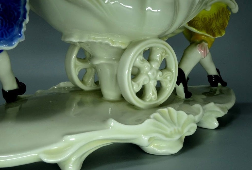 Antique Trolley With Sweets Porcelain Figurine Karl Ens Original Art Sculpture #Ru165