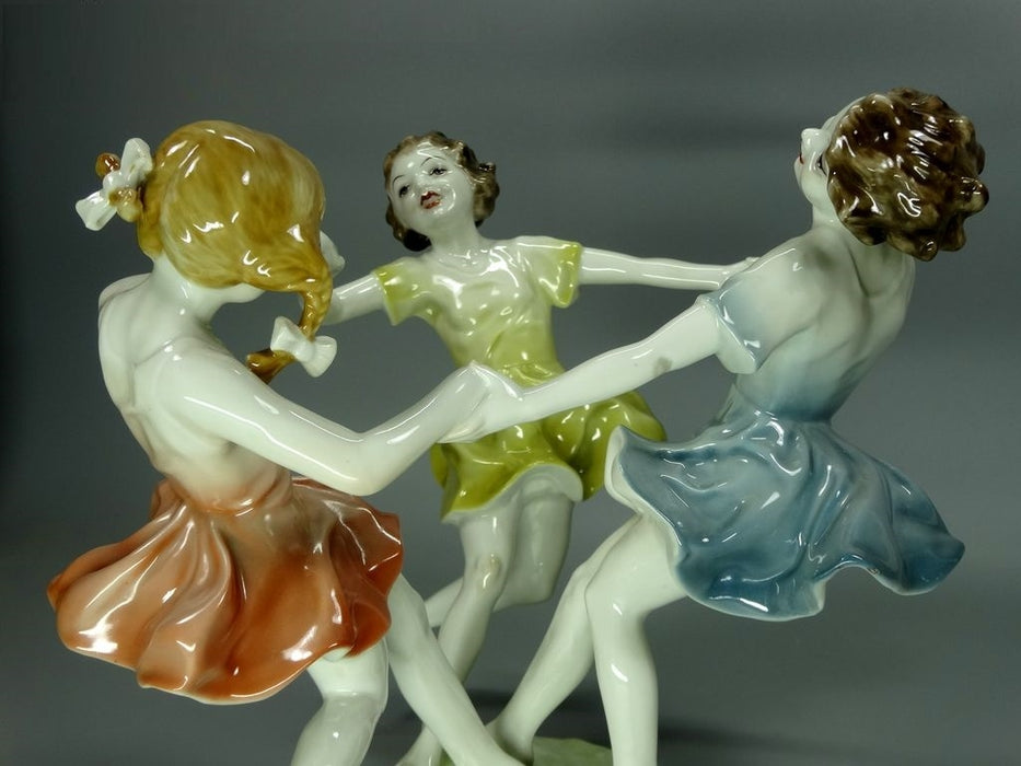 Vintage Round Dance Porcelain Figurine Original Hutschenreuther Sculpture Decor #Ru346