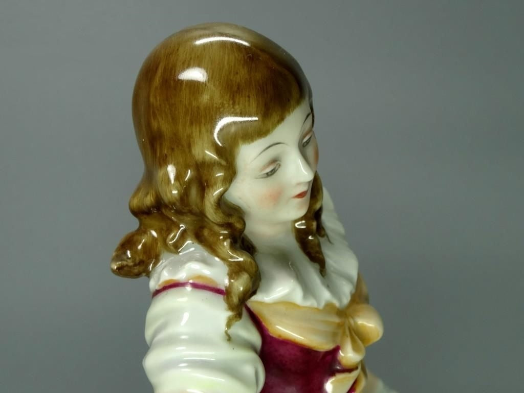 Vintage Playful Mood Girl Dog Porcelain Figure Original Rosenthal Art Sculpture #Ru246