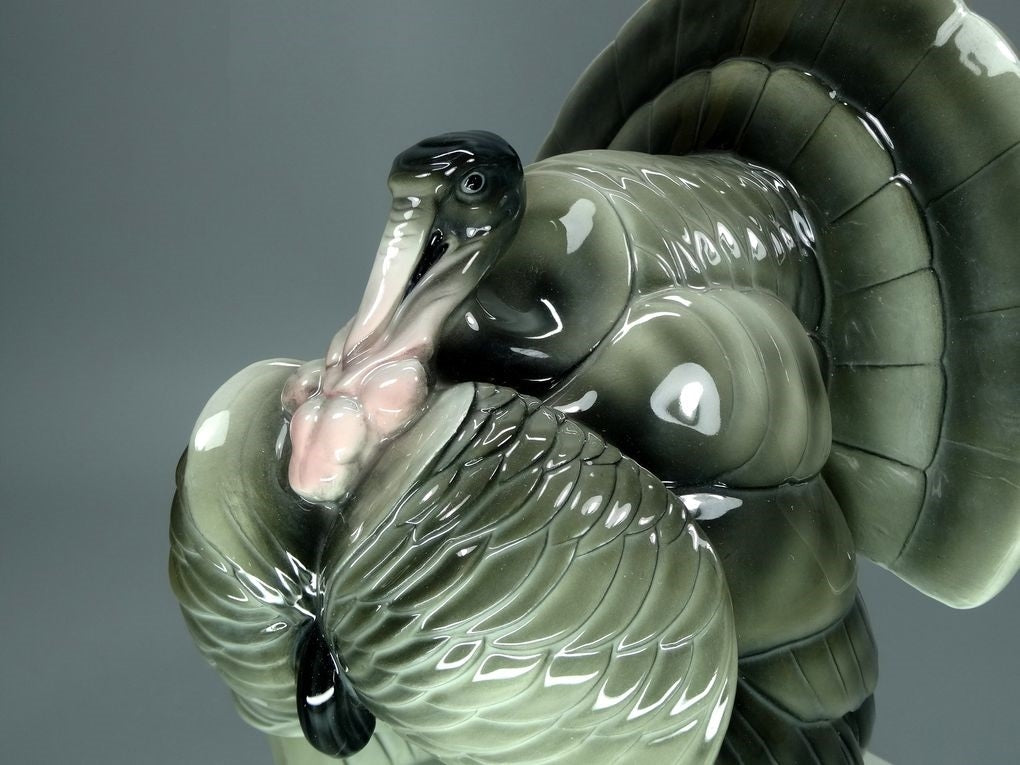 Antique Turkey Bird Porcelain Figurine Original Hutschenreuther Art Sculpture #Ru671