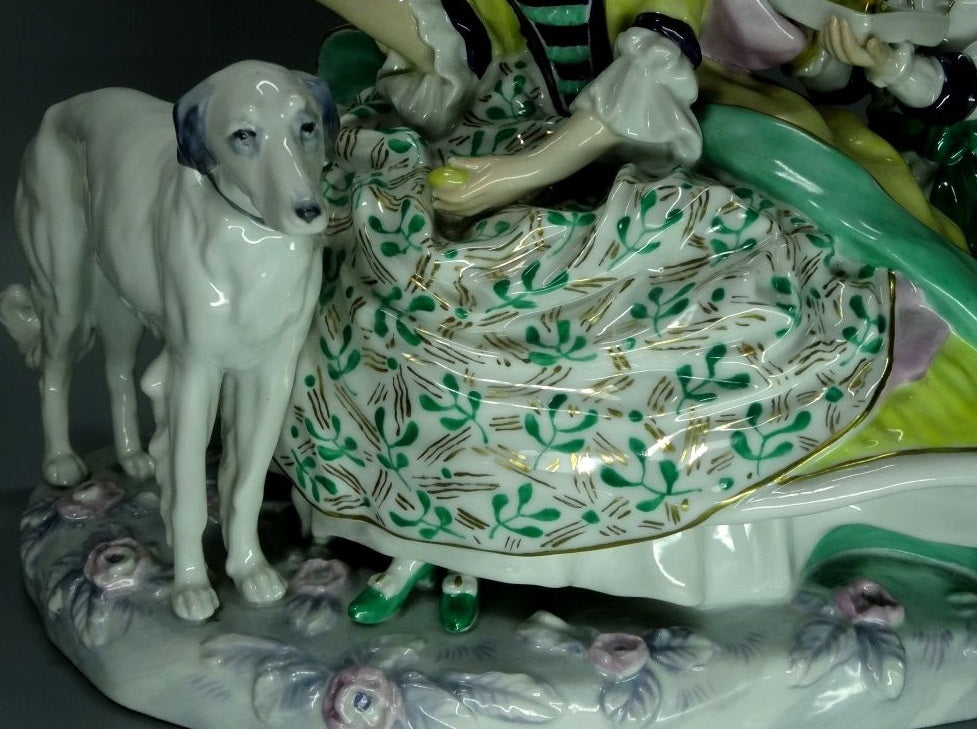 Antique Tea Party Lady Porcelain Figurine Karl Ens Original Art Sculpture Decor #Ru200