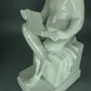 Antique White Pupils Original Capodemonte Porcelain Figure Art Statue Decor Gift #Ru614