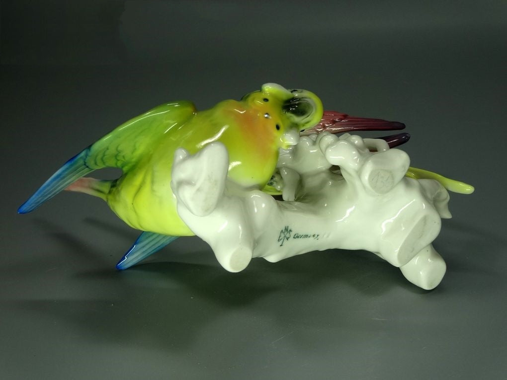 Antique Budgerigars Birds Porcelain Figurine Original KARL ENS Art Statue Decor #Ru650