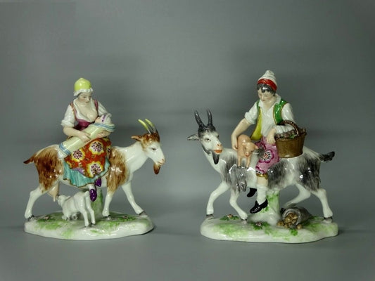 Antique Merry Family Original Samson 19th Porcelain France Figure Art Sculpture #Ru261