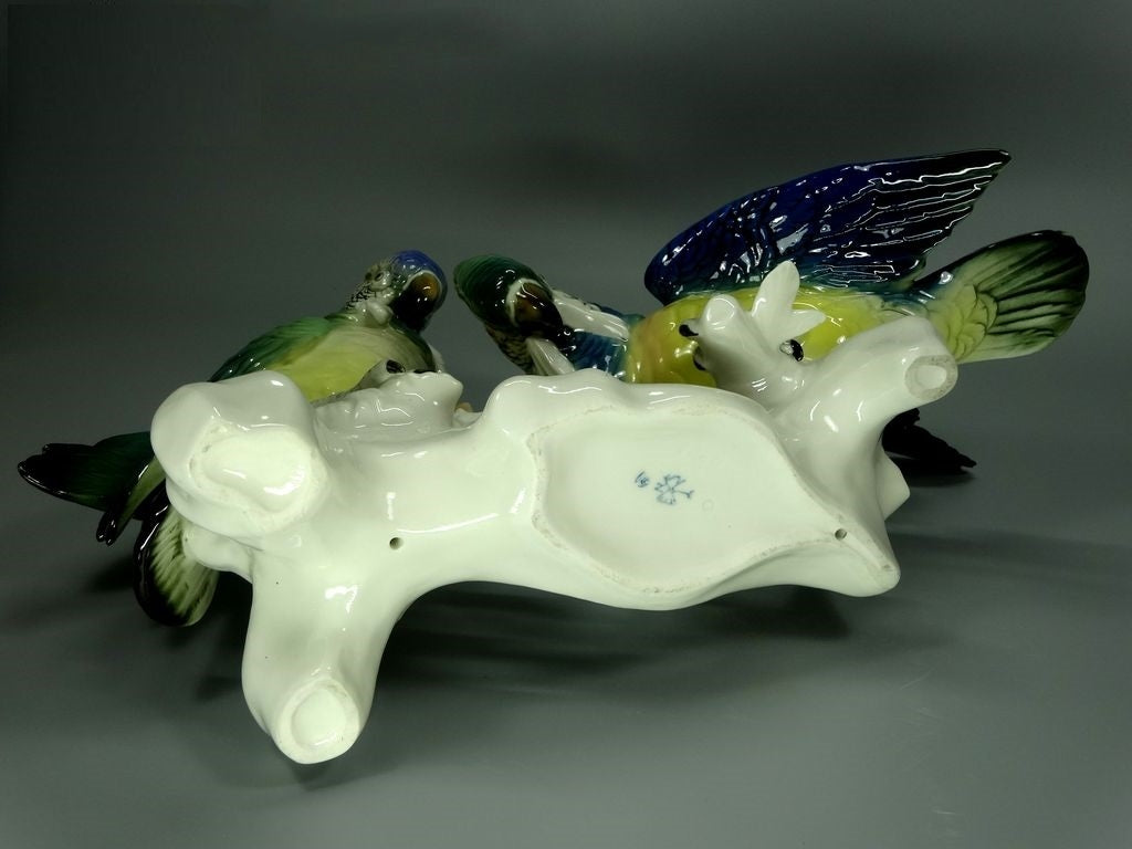 Vintage Pair Of Cockatoo Porcelain Figurine Original Karl Ens Art Sculpture Gift #Ru307