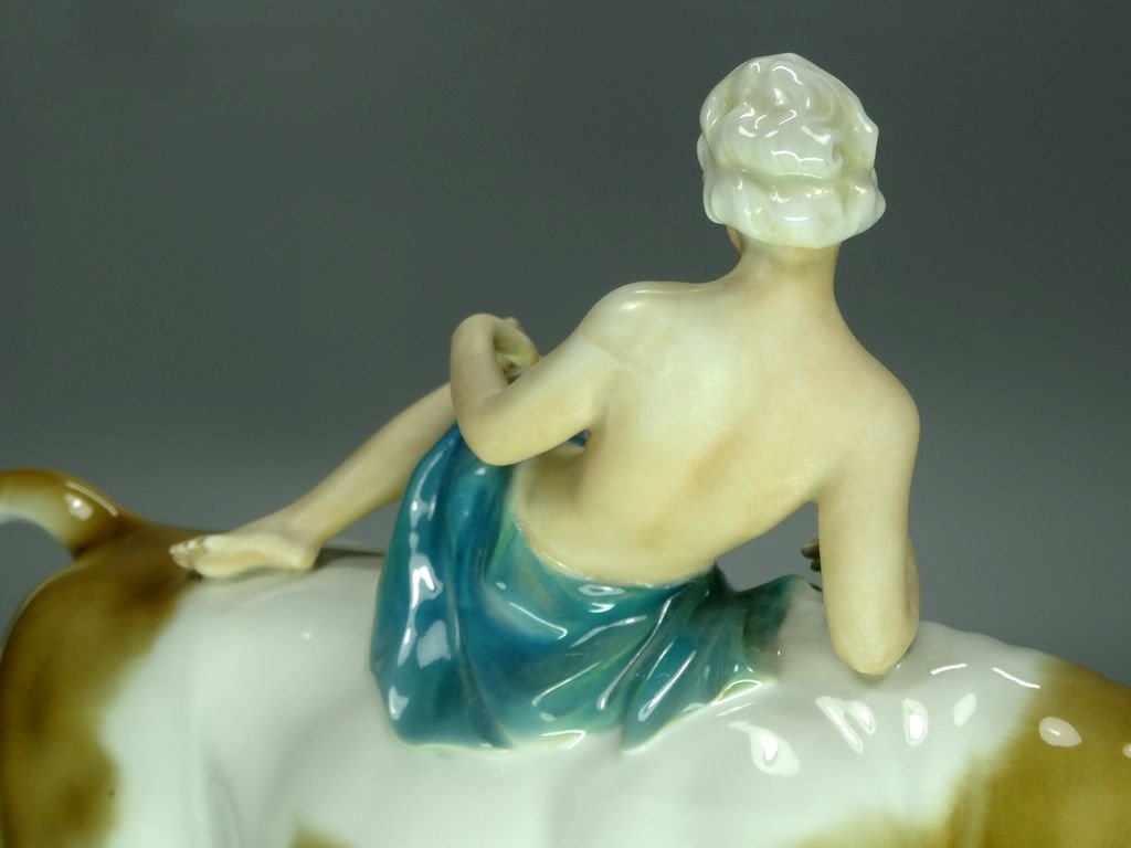 Vintage Rape Of Europe Porcelain Figurine Original Unterweissbach 20th Art Sculpture Dec #Ru903