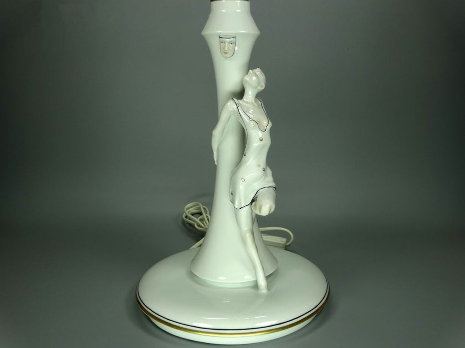 Vintage Romance Kati Zorn Lamp Porcelain Figurine Original Volkstedt Art Sculpture #Ru709