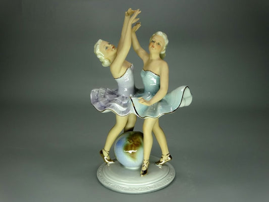 Vintage Ballerinas Porcelain Figurine Original Fasold&Stauch 20th Art Sculpture Dec #Ru956