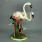 Antique Pair Of Flamingos Porcelain Figure Original Keramos Art Sculpture Decor #Ru321
