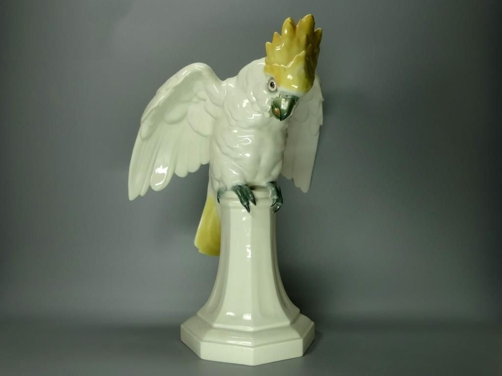 Antique Big Cockatoo Porcelain Figure Original Schwarzburger Art Sculpture Decor #Ru236