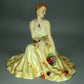Antique Woman With Bouquet Flowers Porcelain Figurine Original Royal Dux 20h Art Sculpture Dec #Ru930