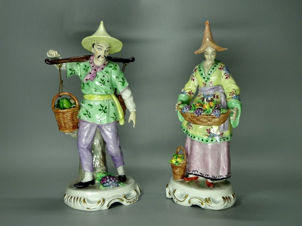 Vintage Chines Malabars Porcelain Figure Original Sitzendorf Art Sculpture Gift #Ru380