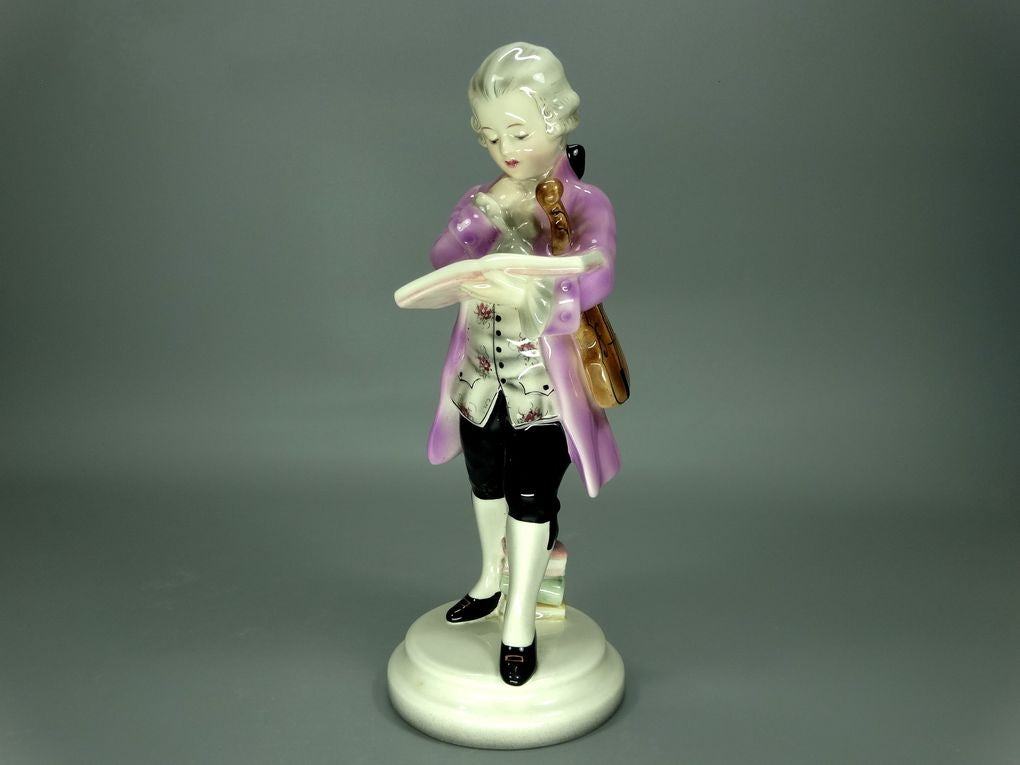Antique Violinist Man Porcelain Figurine Original Goldscheider Art Sculpture #Ru763