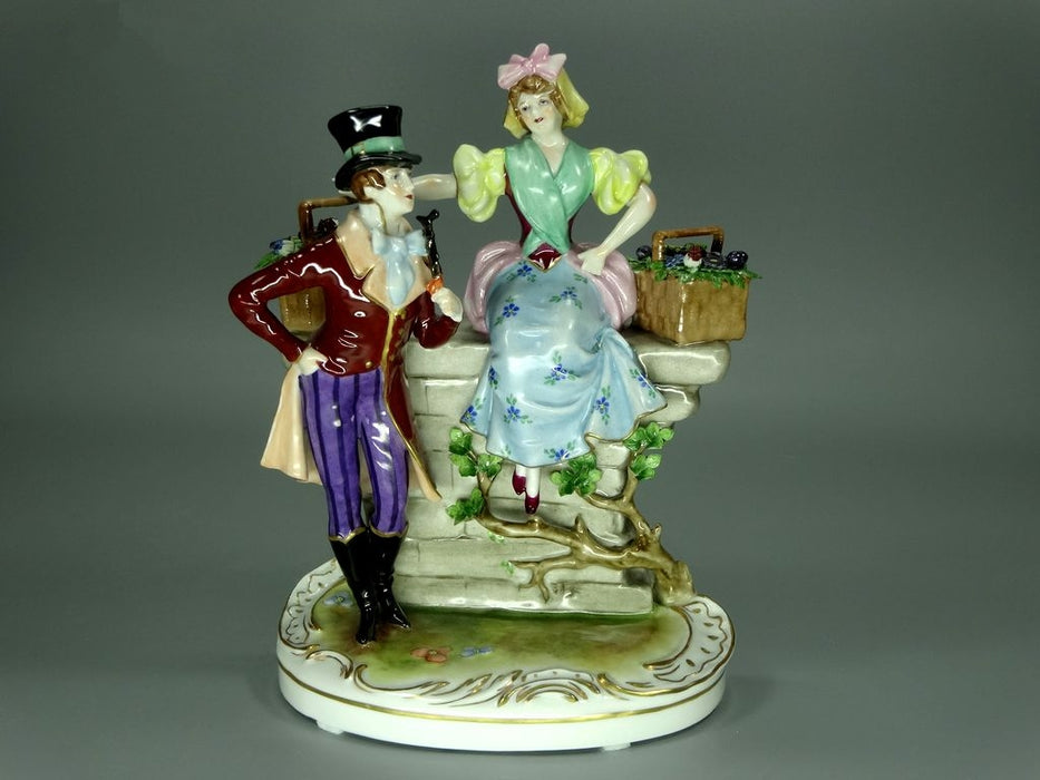 Vintage Flower Girl Porcelain Figurine Original Kister Alsbach Art Sculpture Decor #Ru792