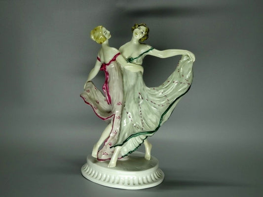 Antique Women Dance Porcelain Figurine Schwarzburger Original Art Sculpture #Ru191