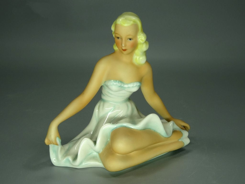 Vintage Cute Lady Porcelain Figurine Original Schaubach Kunst 20h Art Sculpture Dec #Ru920