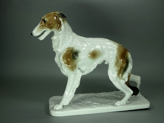 Antique Greyhound Dog Porcelain Figurine Original KARL ENS 20th Art Sculpture Dec #Ru939