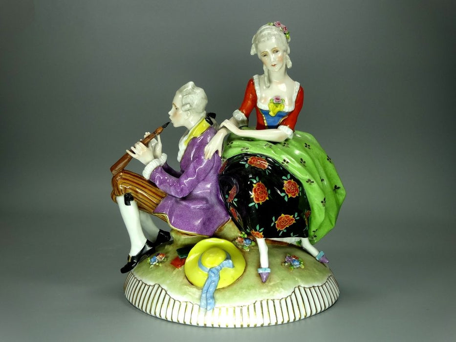 Antique Whistle Time Porcelain Figurine Original Muller&Co Art Sculpture Decor #Ru752