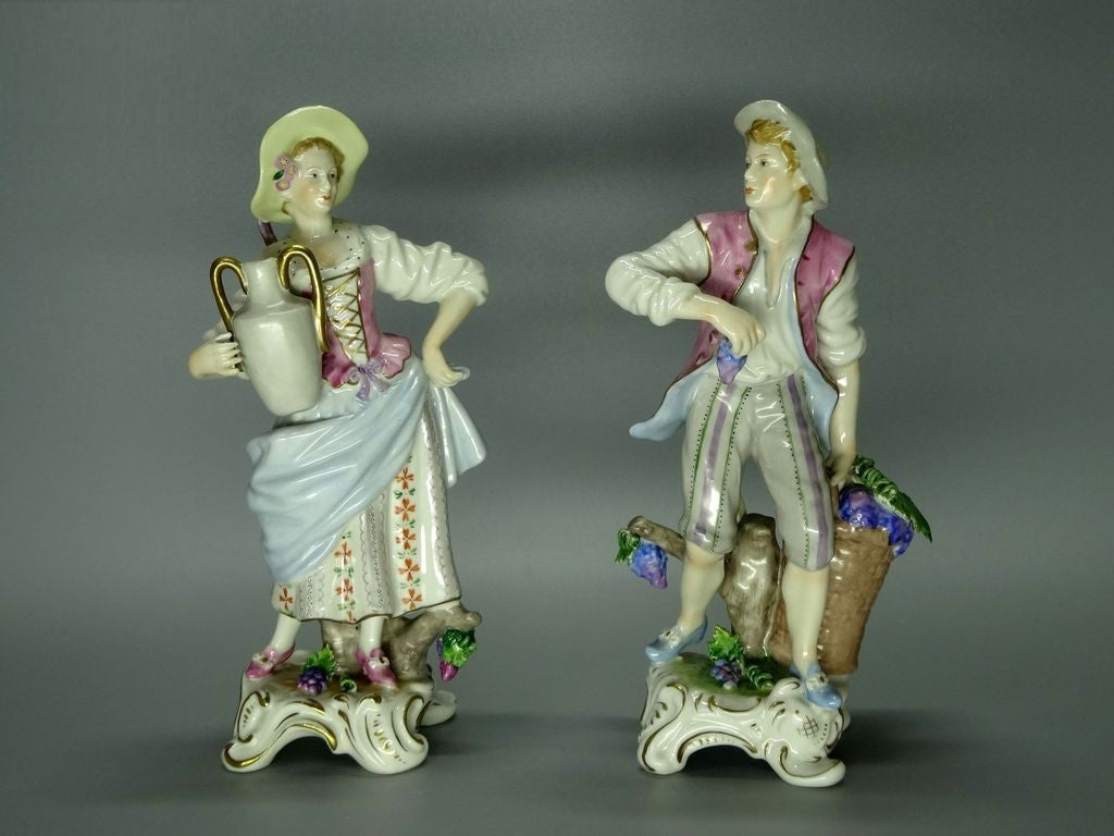 Vintage Winemakers Couple Original Kammer Porcelain Figurine Art Sculpture Decor #Ru396