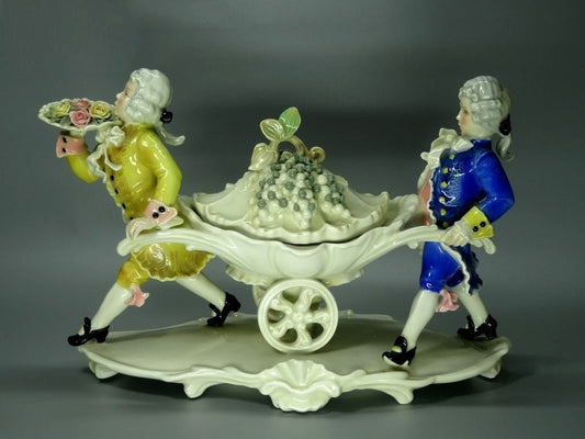 Antique Trolley With Sweets Porcelain Figurine Karl Ens Original Art Sculpture #Ru165