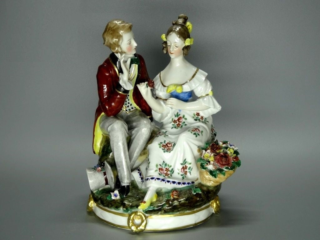 Antique Flower Lover Original FRITZ AKKERMAN Porcelain Figurine Art Sculpture #Ru460
