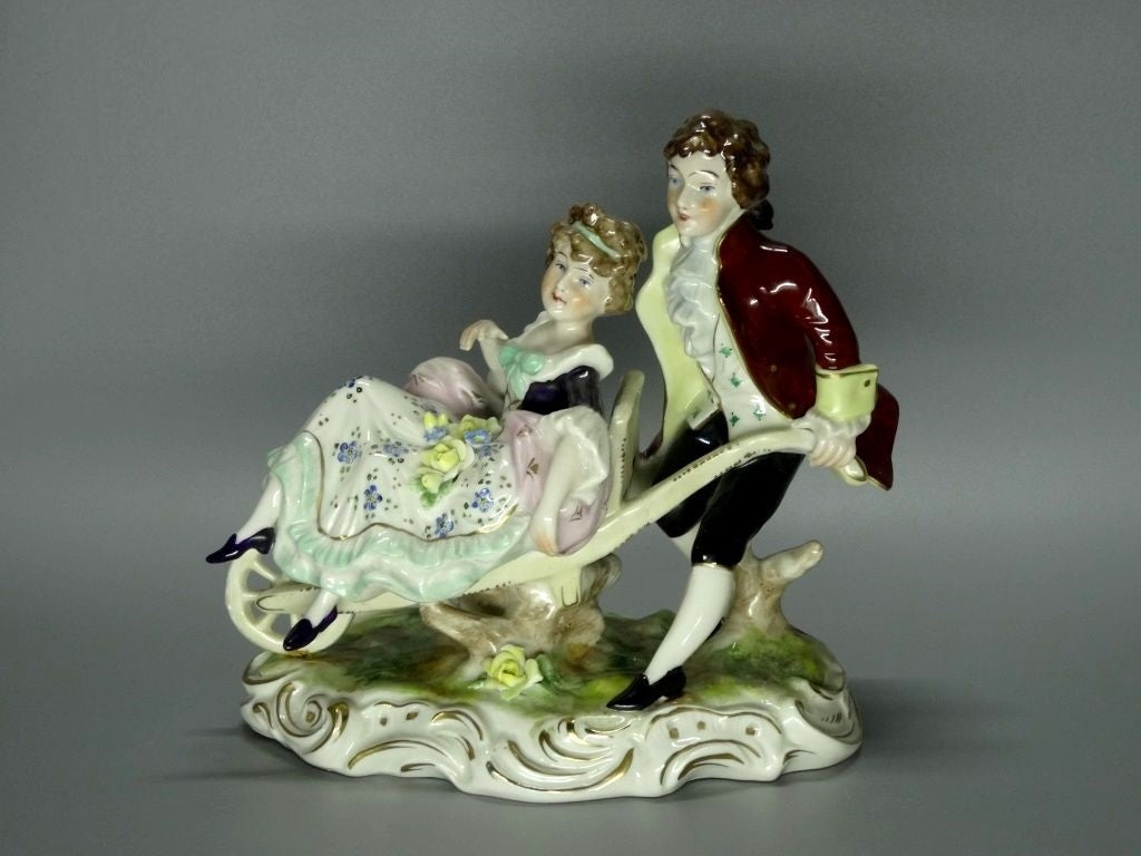 Vintage Children's Pranks Original KISTER ALSBACH Porcelain Figurine Art Statue #Ru498