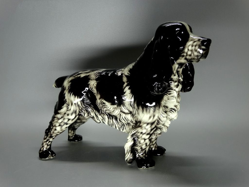 Antique Spaniel Dog Porcelain Figurine Original Nymphenburg Germany 20th Art Sculpture Dec #Ru990