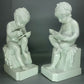 Antique White Pupils Original Capodemonte Porcelain Figure Art Statue Decor Gift #Ru614