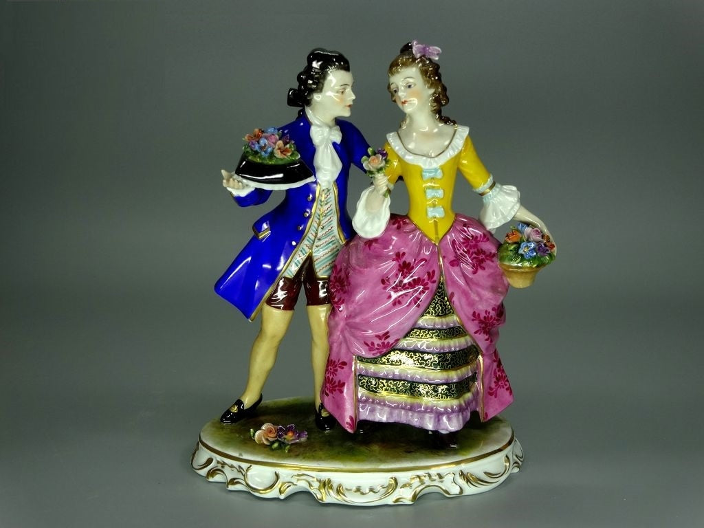 Vintage Romantic Bouquet Original Muller & Co Porcelain Figurine Art Statue Gift #Ru549