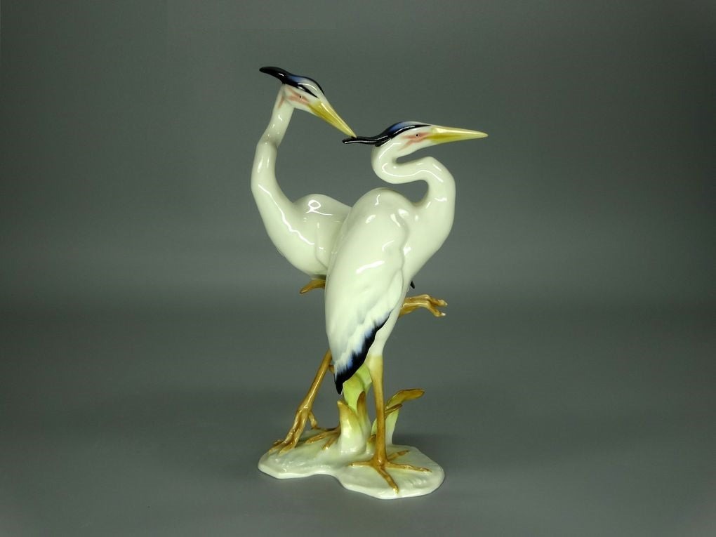 Vintage Herons Birds Porcelain Figure Original Hutschenreuther Art Statue Decor #Ru649