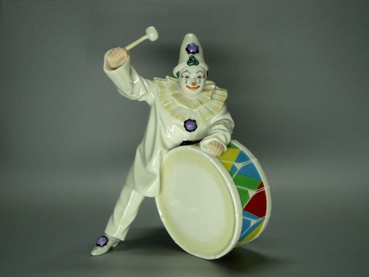 Vintage Clown & Drum Original Hutschenreuther Porcelain Figure Art Statue Decor #Ru530