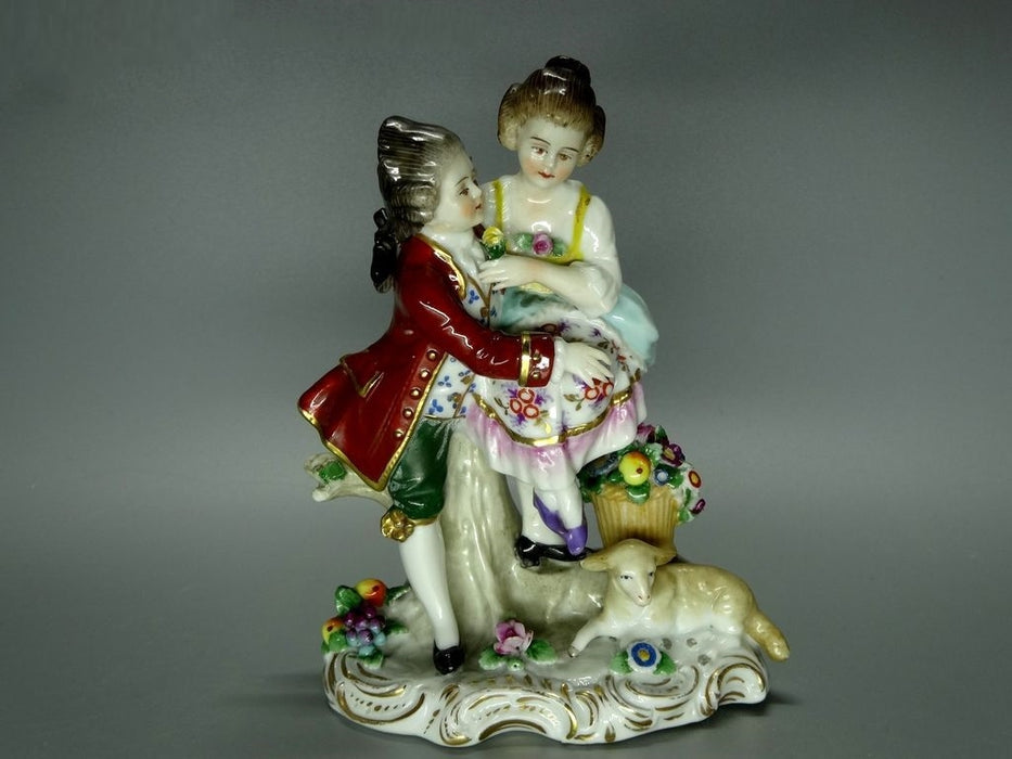 Antique Small Gift Couple Porcelain Figurine Samson France Art Decor #Ru91