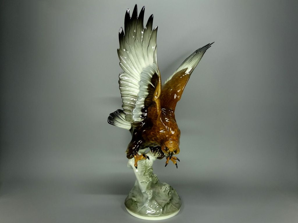 Vintage Eagle Bird Porcelain Figurine Original Hutschenreuther Germany 20th Art Sculpture Dec #Rr1