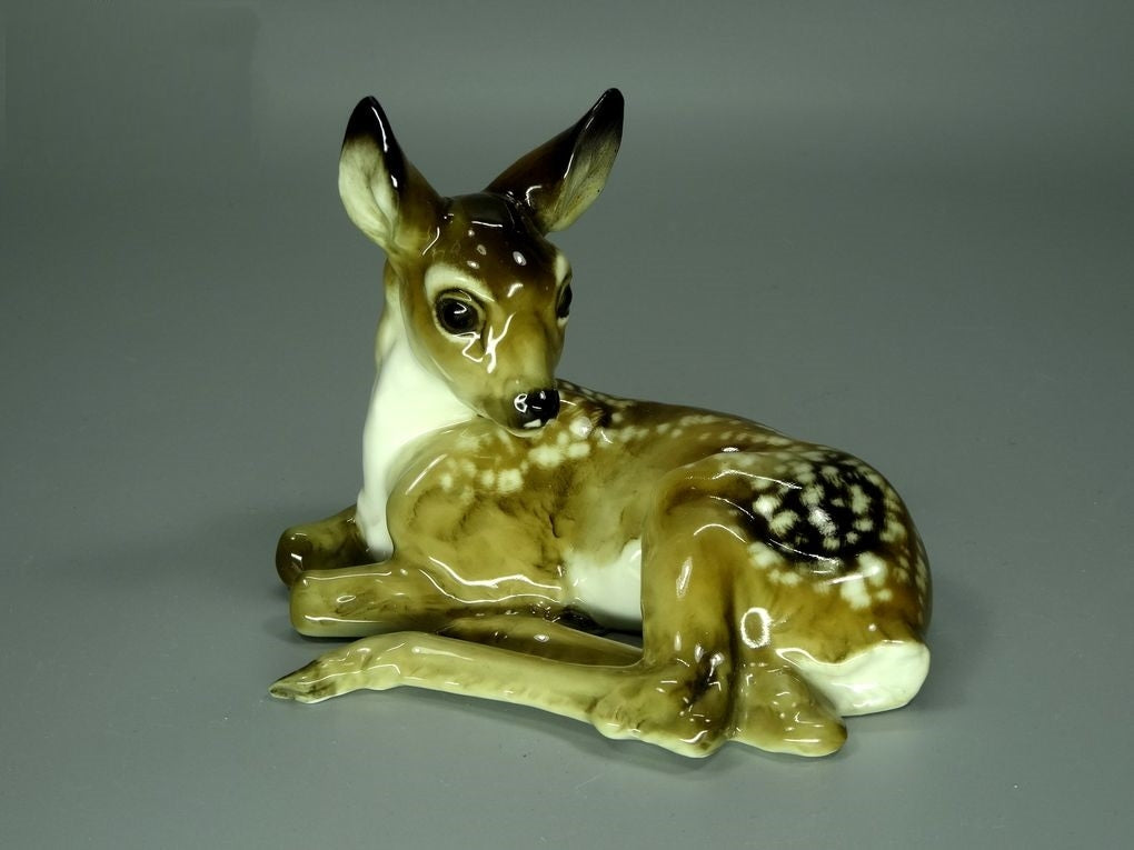 Antique Deer Porcelain Figurine Original Hutschenreuther Art Sculpture Decor #Ru679