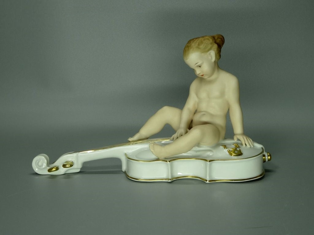 Vintage Fantasy Guitar Girl Porcelain Ceramic Figure Rosenthal Germany Art Decor #Ru34
