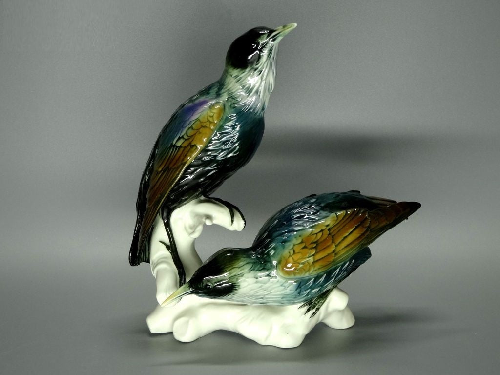 Vintage Starlings Birds Original Karl Ens Porcelain Figurine Art Sculpture Decor #Ru404